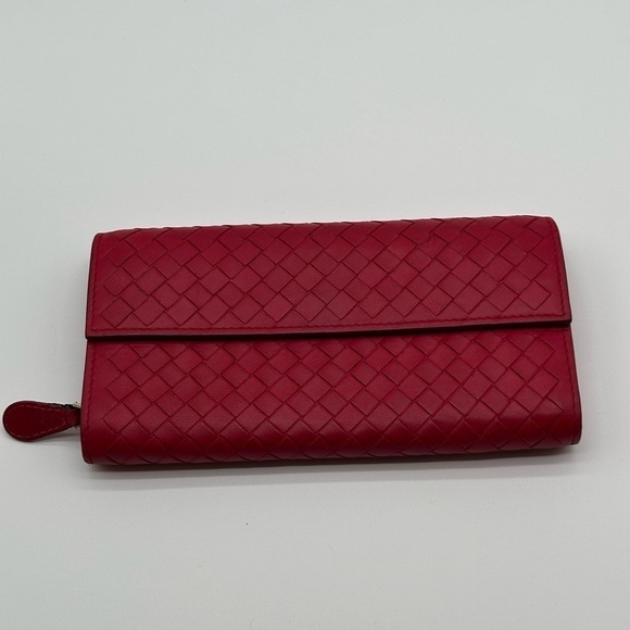 Vintage Bottega Veneta Pink Leather Wallet - Picture 1 of 8